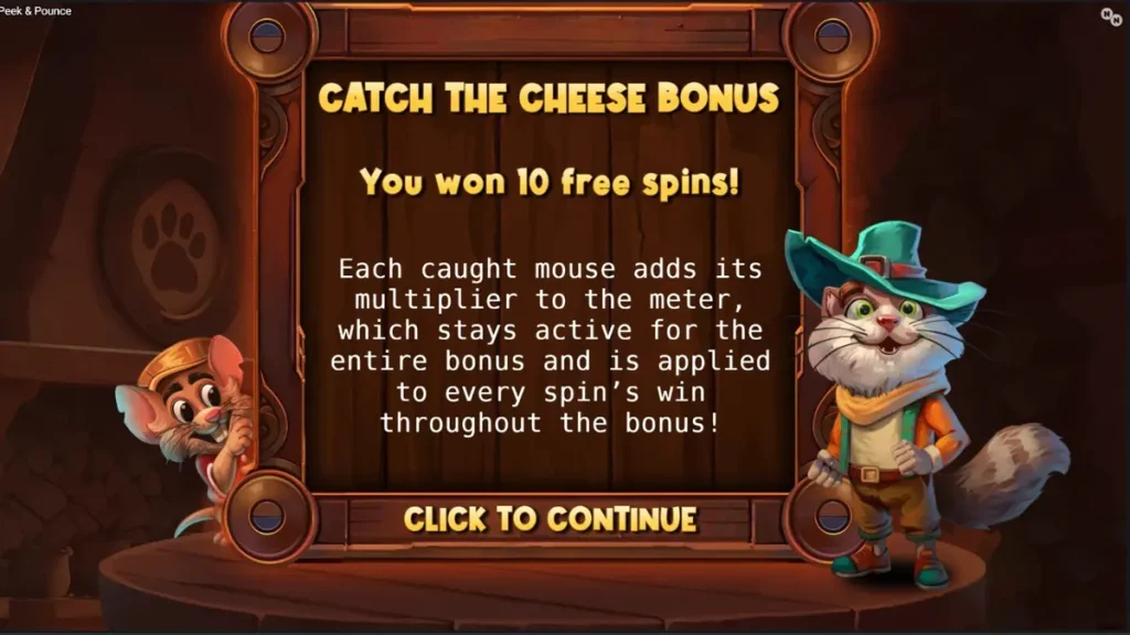 Señor Pounce, kucing dapper dalam slot Peek & Pounce
