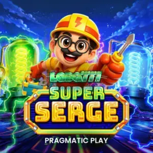 Tampilan antarmuka slot Super Serge dengan karakter robot teknisi
